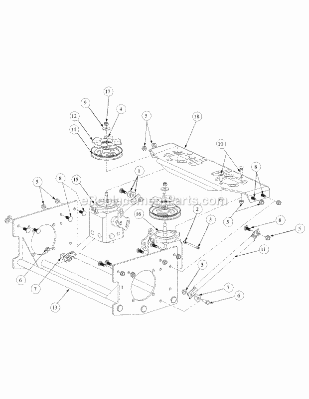 Drive Assembly Diagram and Parts List for M48-KW 53CB5DAV750-19-HP-OHV Cub Cadet Lawn Tractor